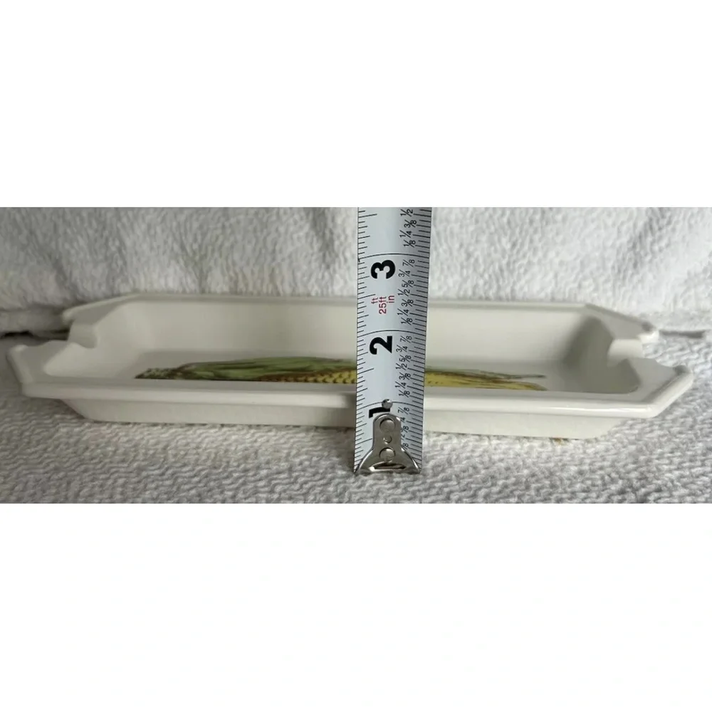 Original JSC Design corn cob holders set of 2 glass dishes. Stamped on the back